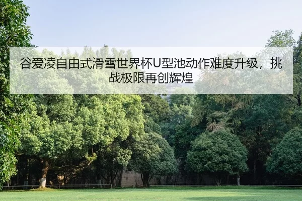 谷爱凌自由式滑雪世界杯U型池动作难度升级，挑战极限再创辉煌